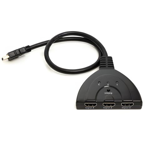 Перехідник PowerPlant HDMI - HDMI 3x1 з перемикачем