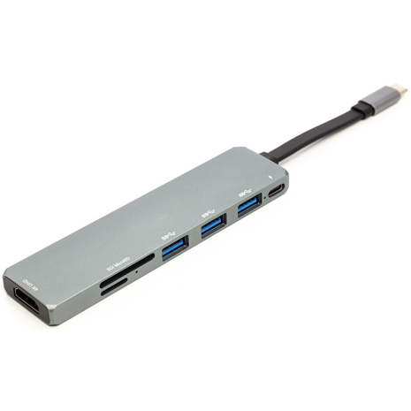 Перехідник PowerPlant USB 3.1 Type-C – USB Hub, HDMI, Card Reader (SD, micro SD) Перехідник PowerPlant USB 3.1 Type-C – USB Hub, HDMI, Card Reader (SD, micro SD)
