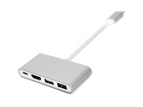 HDMI адаптер PowerPlant C до HDMI+U3+PD FL7102+PS176