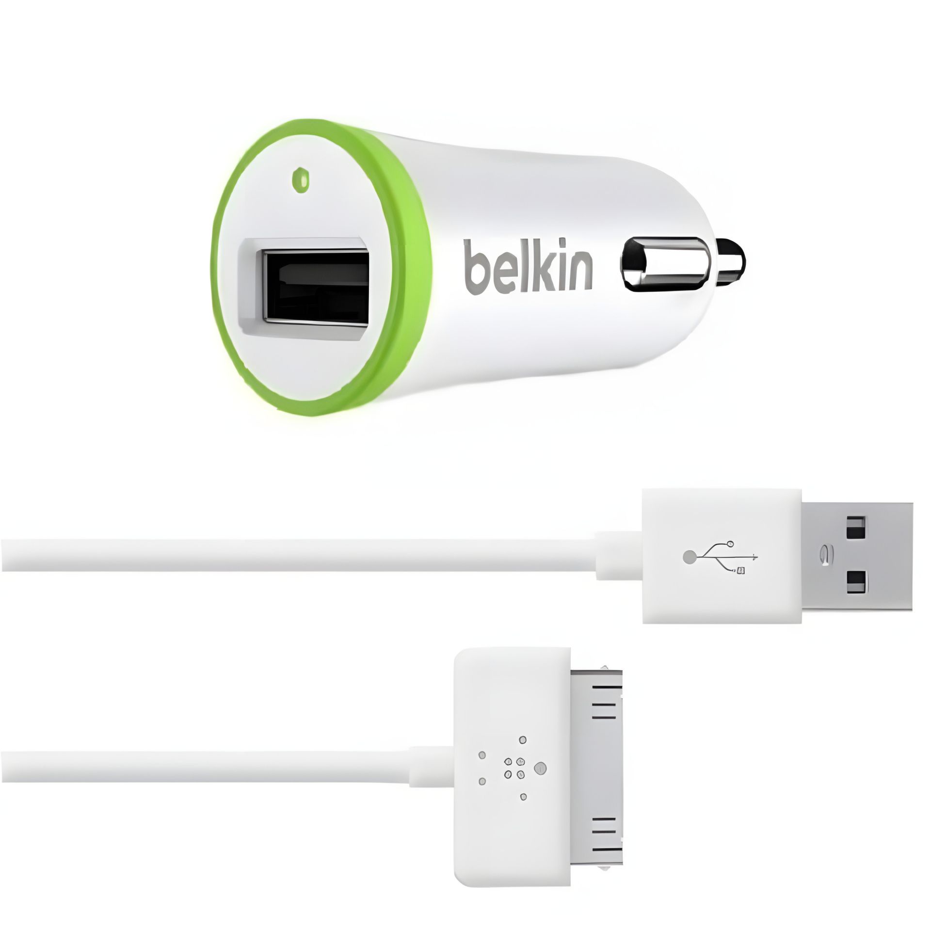 Белое зарядное устройство Belkin iPhone 4 5V 2.1A с кабелем Белое зарядное устройство Belkin iPhone 4 5V 2.1A с кабелем
