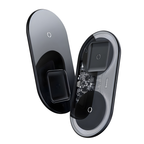 Бездротове ЗУ Baseus Simple 2in1 (WXJK-A01) Crystal Black (Phone + Pods)