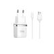 Зарядное устройство Hoco C11 White 1USB + USB Cable MicroUSB (1A)