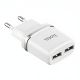 Зарядний пристрій з 2USB Hoco C12, білий (2.4A)