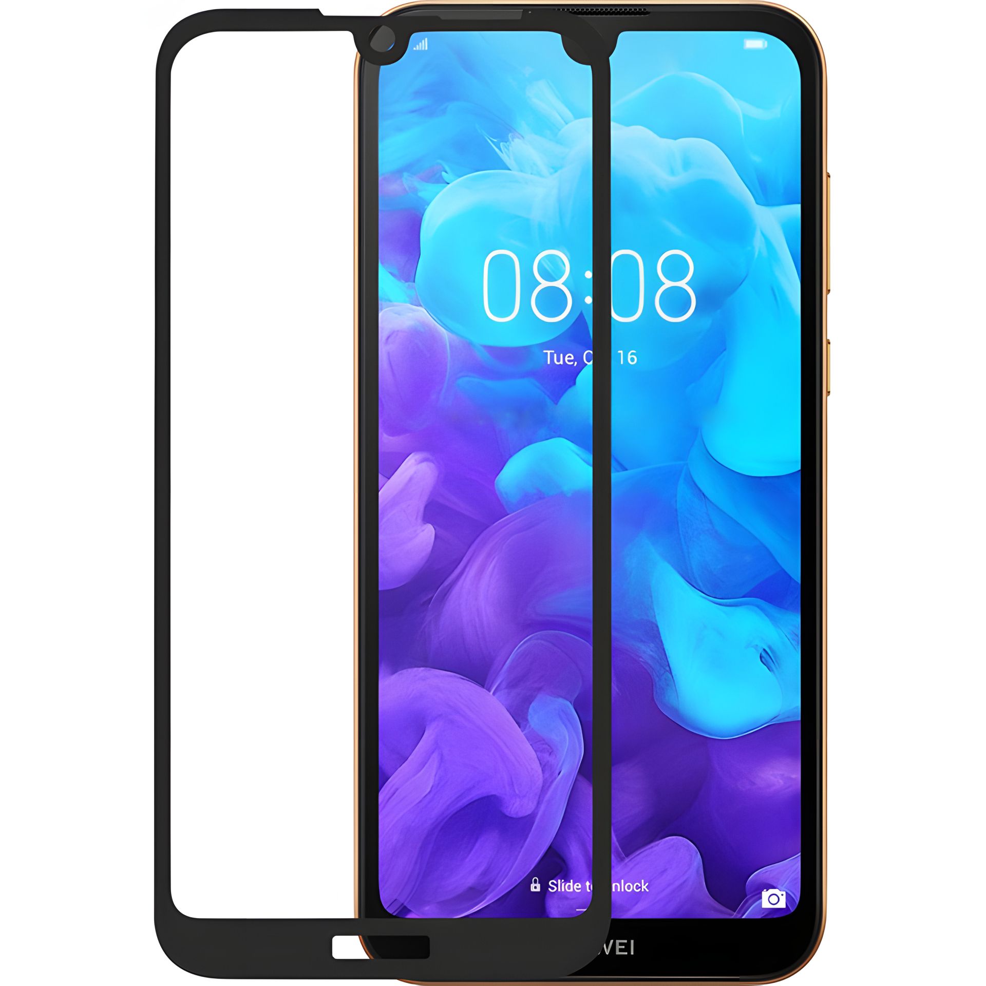 Захисне скло PowerPlant для Huawei Y5 (2019), Black Full screen Захисне скло PowerPlant для Huawei Y5 (2019), Black Full screen