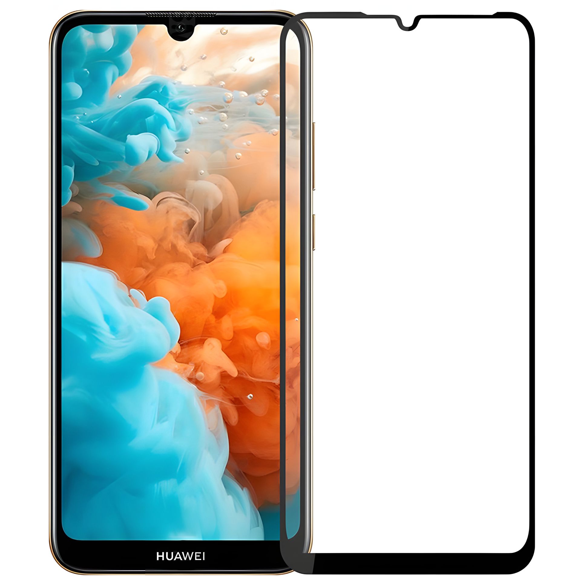 Защитное стекло Full screen PowerPlant для Huawei Y7 (2019), Black Защитное стекло Full screen PowerPlant для Huawei Y7 (2019), Black