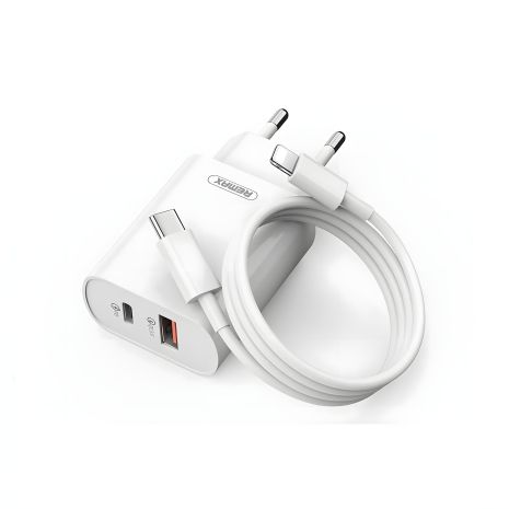 Зарядний пристрій Remax RP-U37 QC + PD 18W з Lightning to Type-C, білий