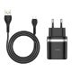 Hoco C12Q QC 3.0 18W зарядное устройство + кабель Micro, черное