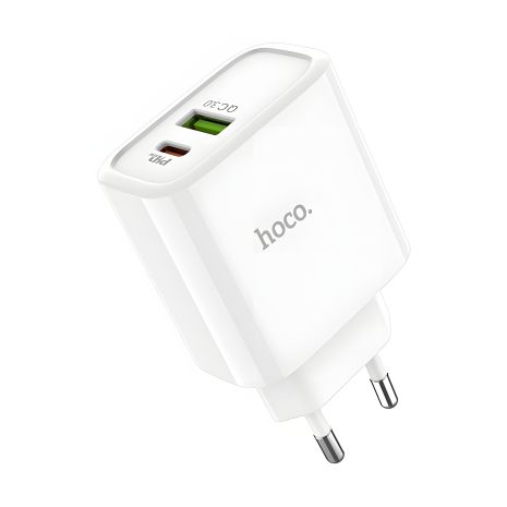 Зарядний пристрій Hoco C57A Speed charger (Power Delivery, QC3.0, 1USB, 3.1A) White