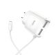 Зарядное устройство Hoco C59A Mega joy 2USB 2.4A white + Cable Lightning
