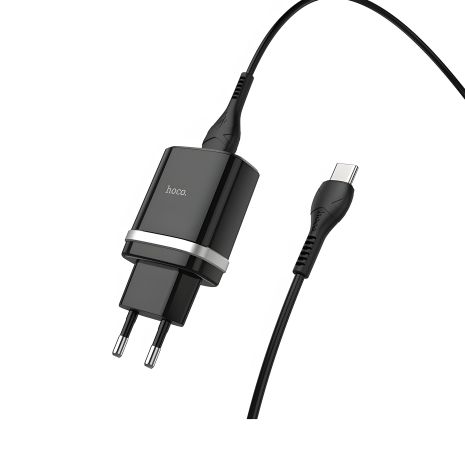 Чорне зарядний пристрій Hoco C12Q QC 3.0