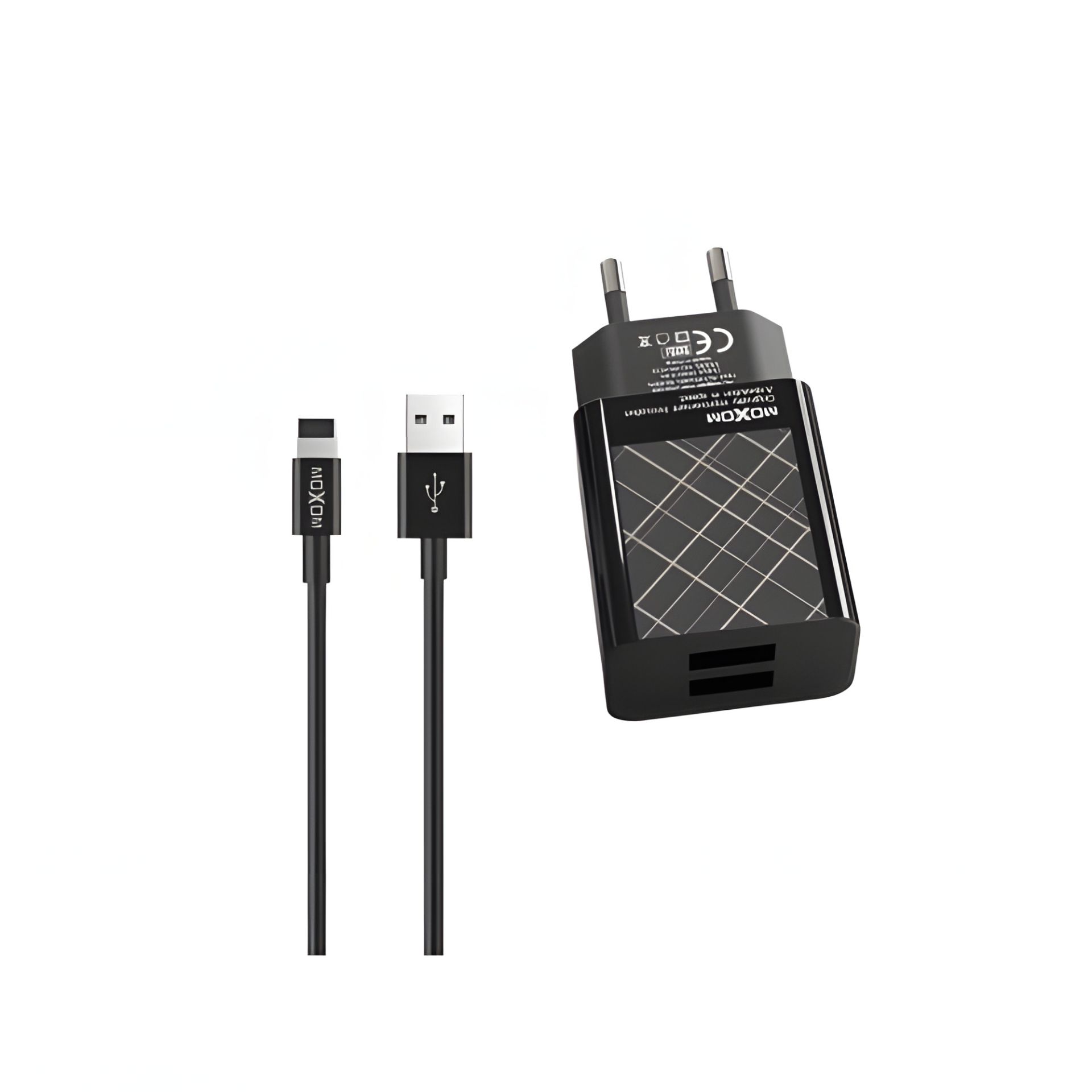 Зарядное устройство Moxom MX-HC22 2.4A 2USB + Cable Lightning Black Зарядное устройство Moxom MX-HC22 2.4A 2USB + Cable Lightning Black