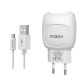 Зарядное устройство Moxom KH-69 2.1A 2USB + Cable microUSB White