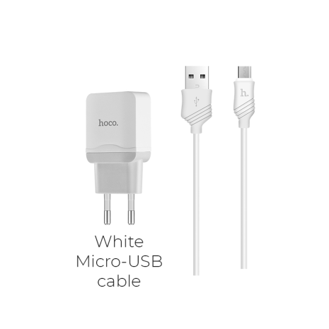 Зарядное устройство Hoco C22A + Cable Micro White