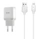Hoco C22A зарядное устройство (USB 1, 2.4A) + Кабель Lightning iPhone Белый Hoco C22A зарядное устройство (USB 1, 2.4A) + Кабель Lightning iPhone Белый