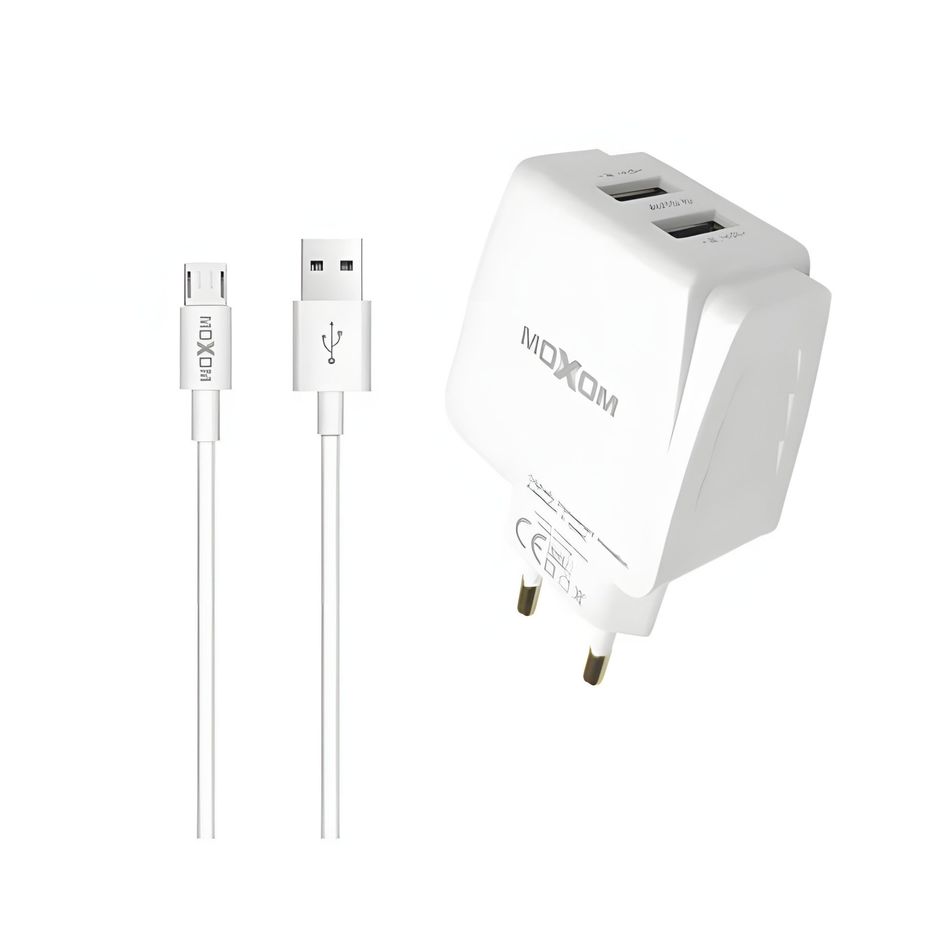 Зарядное устройство Moxom MX-HC03 2.4A 2USB + Cable Lightning White Зарядное устройство Moxom MX-HC03 2.4A 2USB + Cable Lightning White