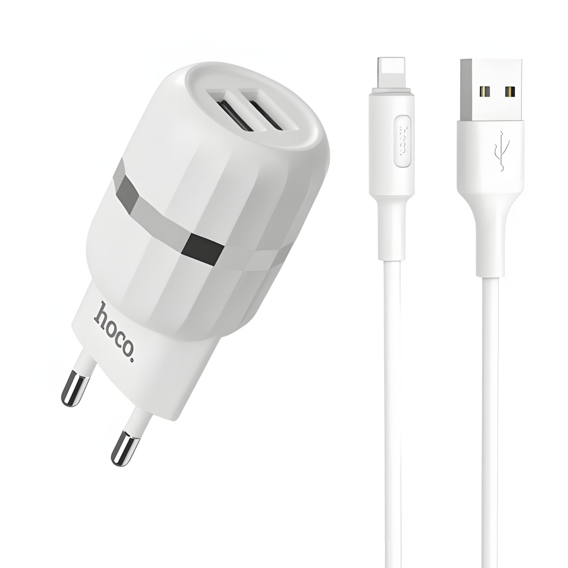 Зарядное устройство Hoco C41A Wisdom (2USB/ 2.4A) + Cable iPhone Lightning White Зарядное устройство Hoco C41A Wisdom (2USB/ 2.4A) + Cable iPhone Lightning White