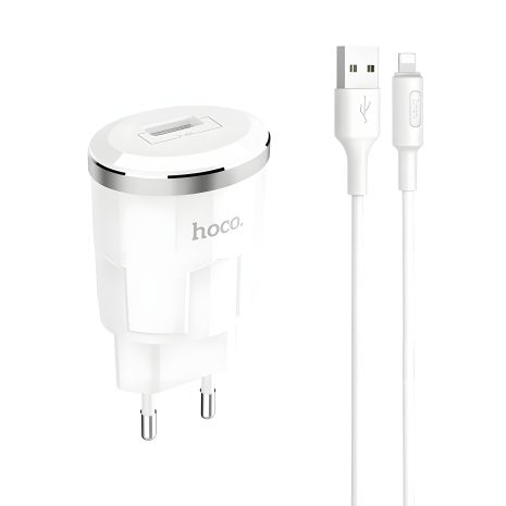 Зарядний пристрій Hoco C37A Lightning White