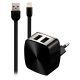 Зарядное устройство Remax RP-U215i 2.4A 2USB + Cable Lightning black Зарядное устройство Remax RP-U215i 2.4A 2USB + Cable Lightning black