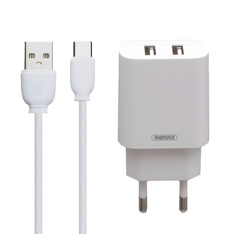 Зарядний пристрій Remax RP-U22a 2.4A 2USB + Cable Type-C white Зарядний пристрій Remax RP-U22a 2.4A 2USB + Cable Type-C white