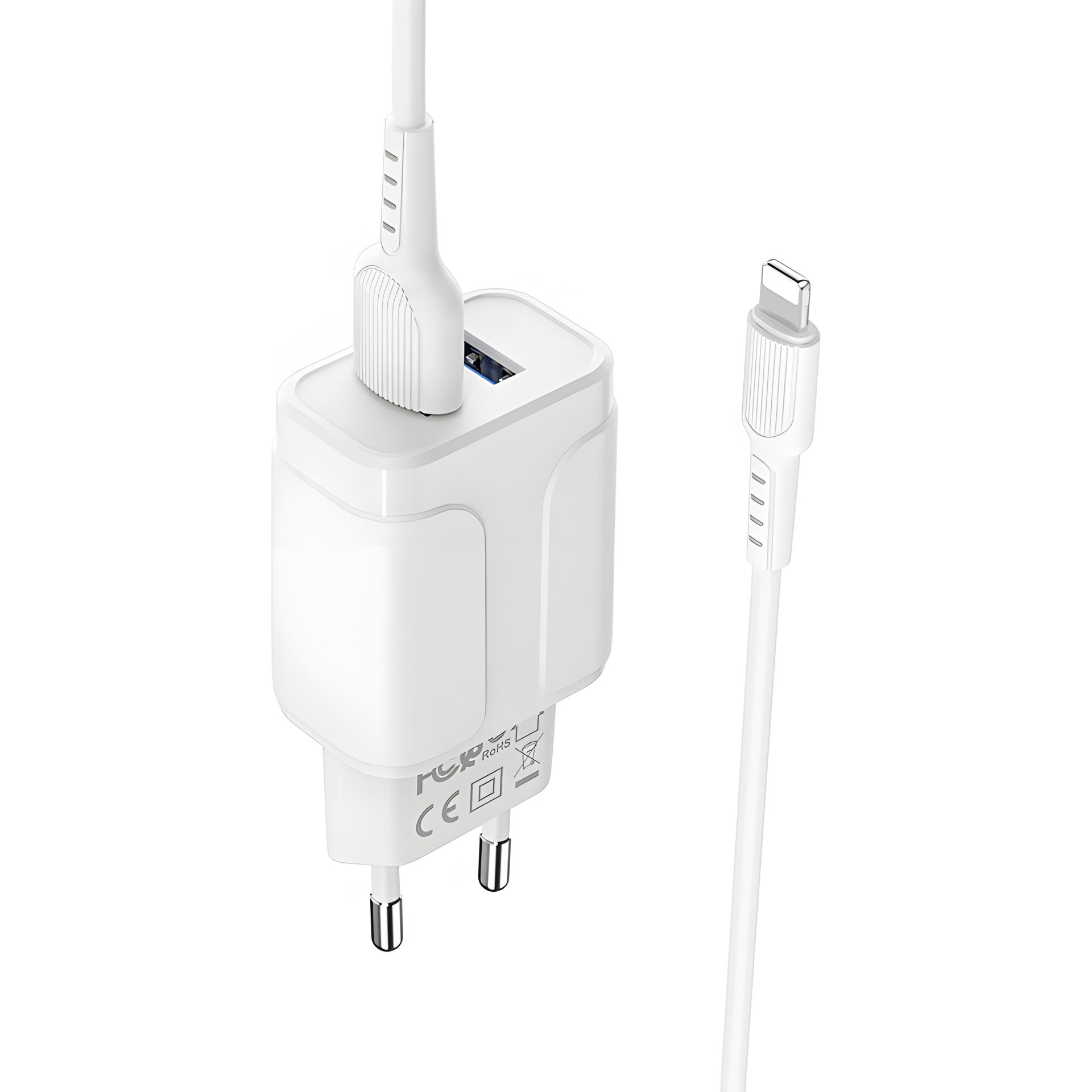 Зарядное устройство Remax RP-U22i 2.4A 2USB + Cable Lightning white Зарядное устройство Remax RP-U22i 2.4A 2USB + Cable Lightning white