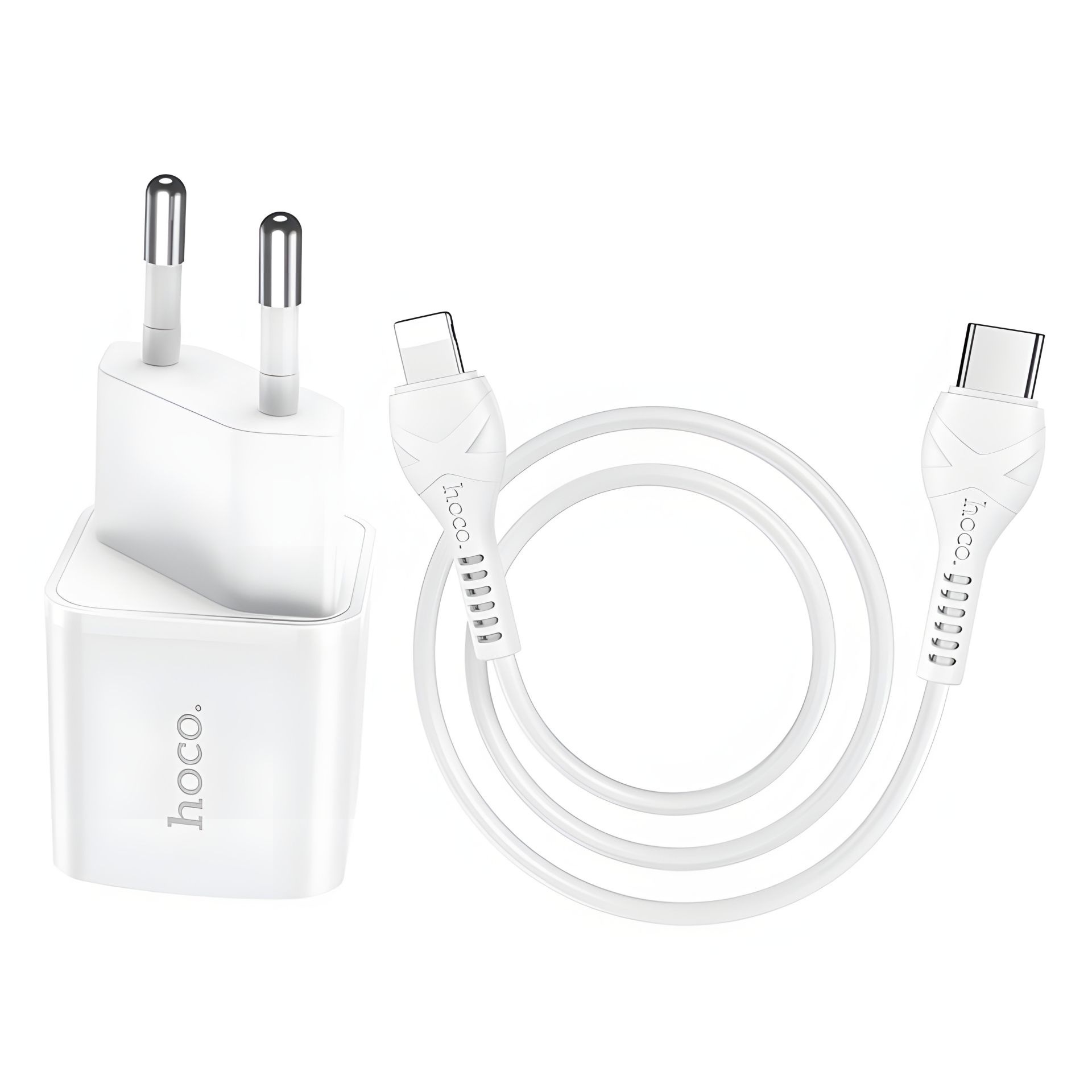 Hoco N10 Зарядка PD 20W Type-C to Lightning 3A Белая Hoco N10 Зарядка PD 20W Type-C to Lightning 3A Белая