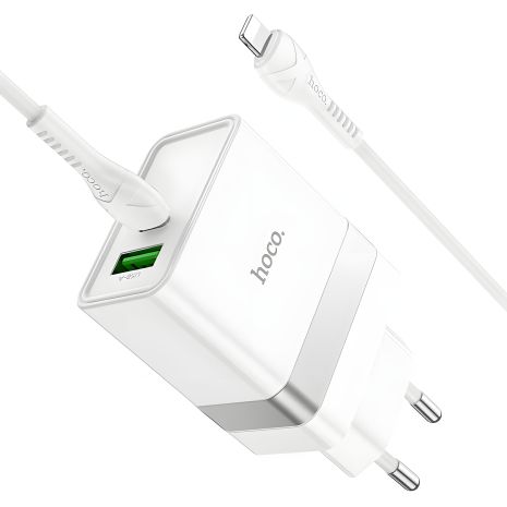 Hoco N21 Topspeed зарядний пристрій PD30W+QC3.0 Type-C to iP White