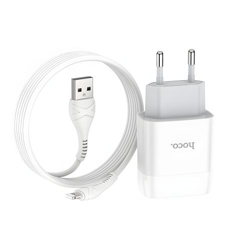 Hoco C73A 2USB Зарядное устройство Lightning 2.4A Белое Hoco C73A 2USB Зарядное устройство Lightning 2.4A Белое