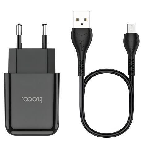 Hoco C72A зарядное устройство Micro 2.1A, черное