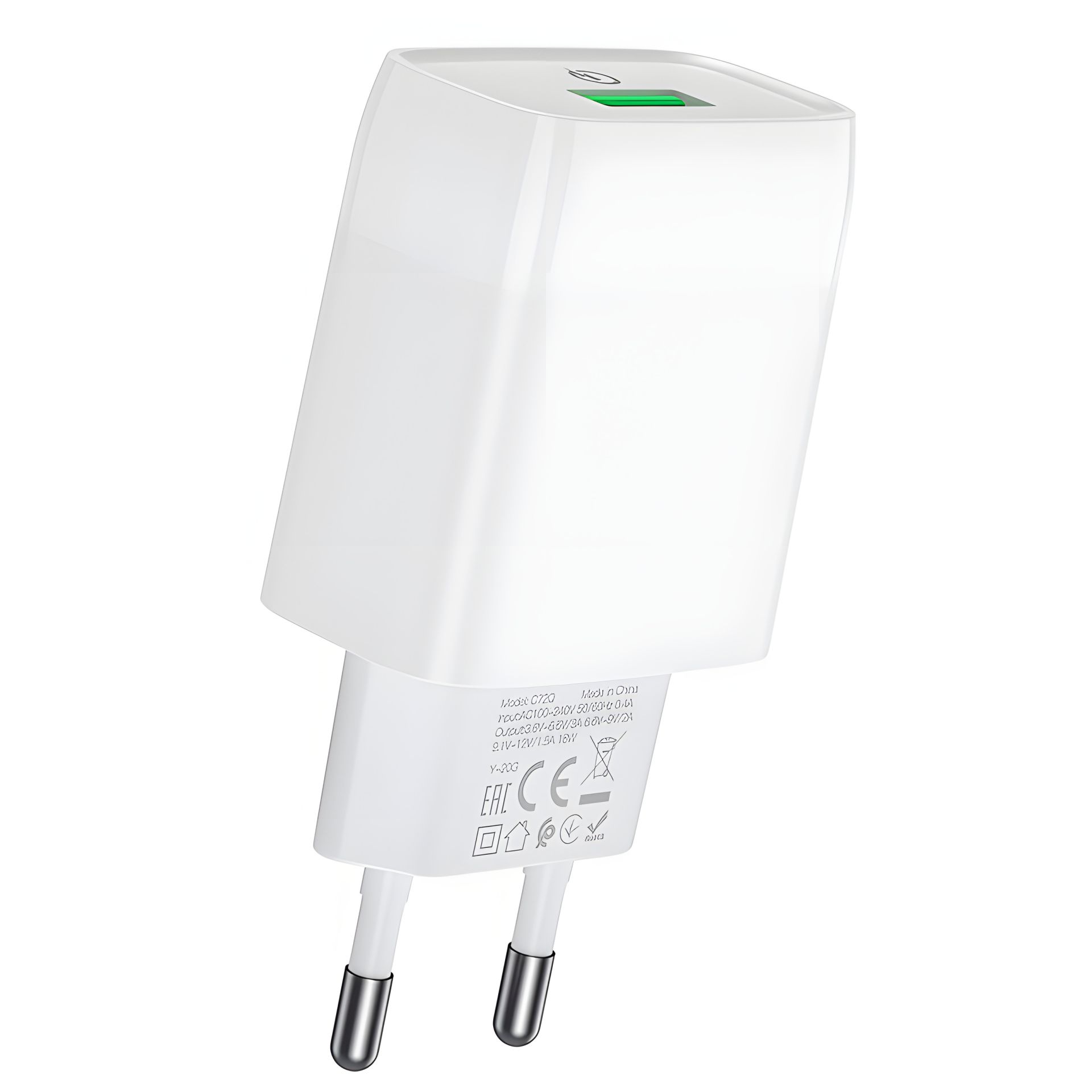 Быстрая зарядка Hoco C72Q Glorious QC3.0 18W Белый Быстрая зарядка Hoco C72Q Glorious QC3.0 18W Белый