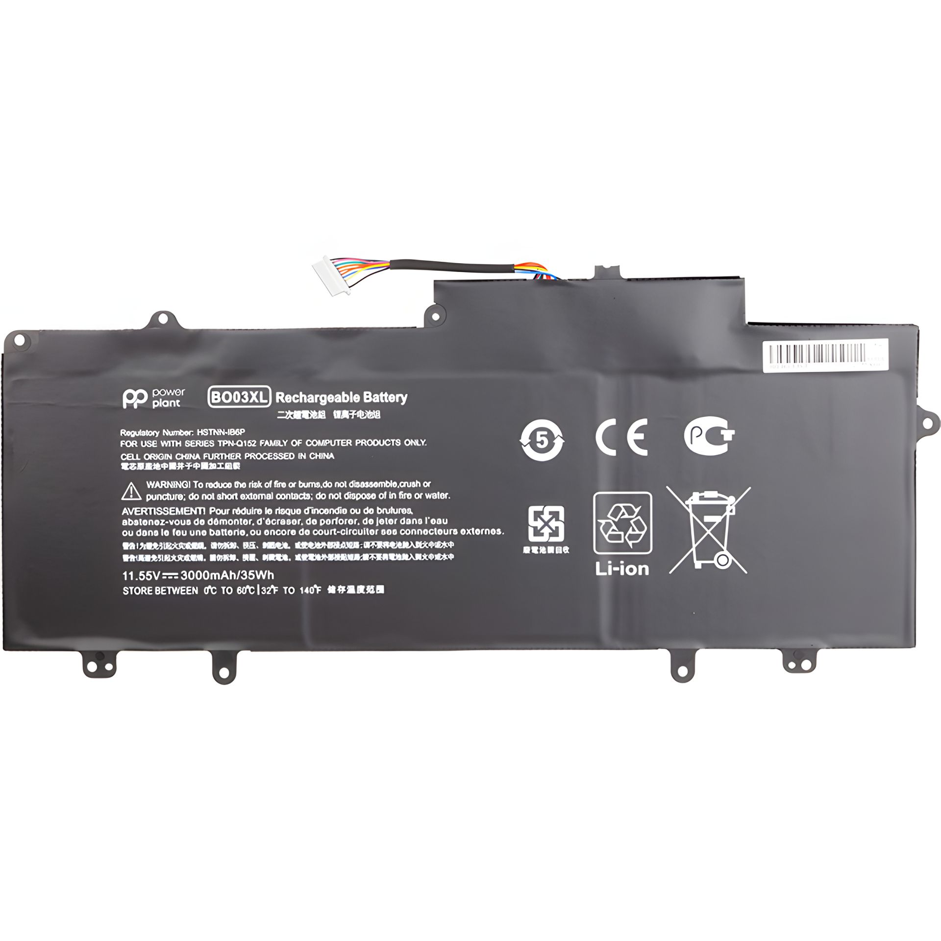 PowerPlant Аккумулятор HP Chromebook 14 G3 (BO03XL) для ноутбуков 11.55V 3000mAh PowerPlant Аккумулятор HP Chromebook 14 G3 (BO03XL) для ноутбуков 11.55V 3000mAh