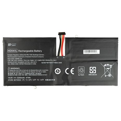 Акумулятори PowerPlant для ноутбуків HP Envy Spectre XT 13-2120TU (HD04XL) 14.8V 3200mAh Акумулятори PowerPlant для ноутбуків HP Envy Spectre XT 13-2120TU (HD04XL) 14.8V 3200mAh
