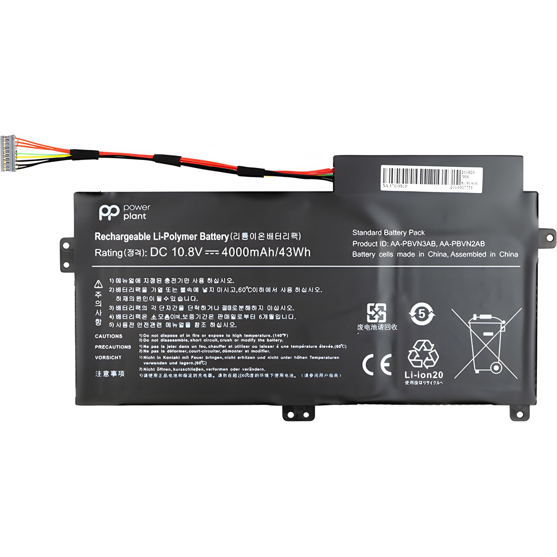 Акумулятор PowerPlant для ноутбуків SAMSUNG 370R (AA-PBVN3AB) 10.8V 4000mAh, з підвищеним ресурсом Акумулятор PowerPlant для ноутбуків SAMSUNG 370R (AA-PBVN3AB) 10.8V 4000mAh, з підвищеним ресурсом