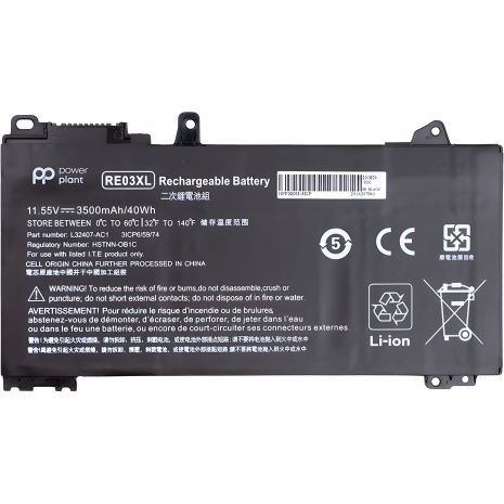 PowerPlant аккумулятор для ноутбуков HP ProBook 450 G6 (RE03XL) 11.55V 3500mAh