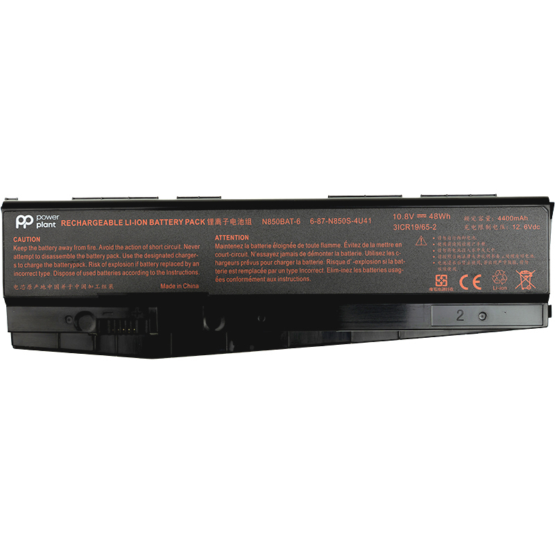 Акумулятори PowerPlant для ноутбуків Clevo N850HC (N850BAT-6) 10.8V 4400mAh Акумулятори PowerPlant для ноутбуків Clevo N850HC (N850BAT-6) 10.8V 4400mAh