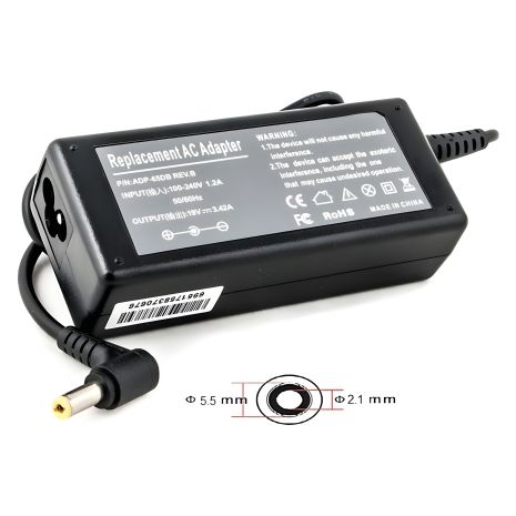 Блок Живлення для Ноутбуків PowerPlant ACER 220V, 19V 65W 3.42A (5.5*2.1) Блок Живлення для Ноутбуків PowerPlant ACER 220V, 19V 65W 3.42A (5.5*2.1)