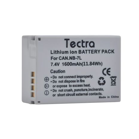 Аккумулятор Tectra для Canon NB-7L (PowerShot G10, G11, G12, SX30 IS), 1600 mAh