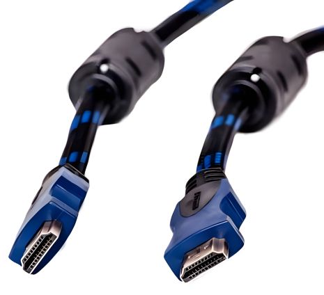 Видео-кабель PowerPlant HDMI - HDMI, 7м, позолота, 1.4V, Nylon, с двойными ферритами