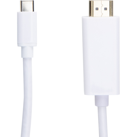 Відео кабель PowerPlant HDMI male - USB Type-C, 1.8м White