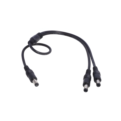 Кабель-подвоювач живлення DC(M) на 2xDC(M) (5,5x2,1 мм) 30cm / 0.3m чорний
