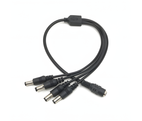 Кабель живлення, роздільник DC-F to 4xDC-M (5.5x2.1мм) 30cm DCF4M black