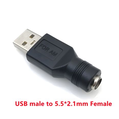 USB M/Male/Папа/Вилка до DC F/Female/Гніздо/Мама 5.5x2.1 адаптер (перехідник)