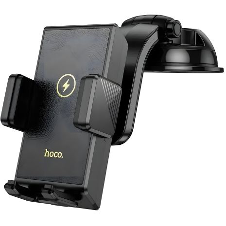 Чорний автотримач Hoco HW22 з бездротовою зарядкою 15W