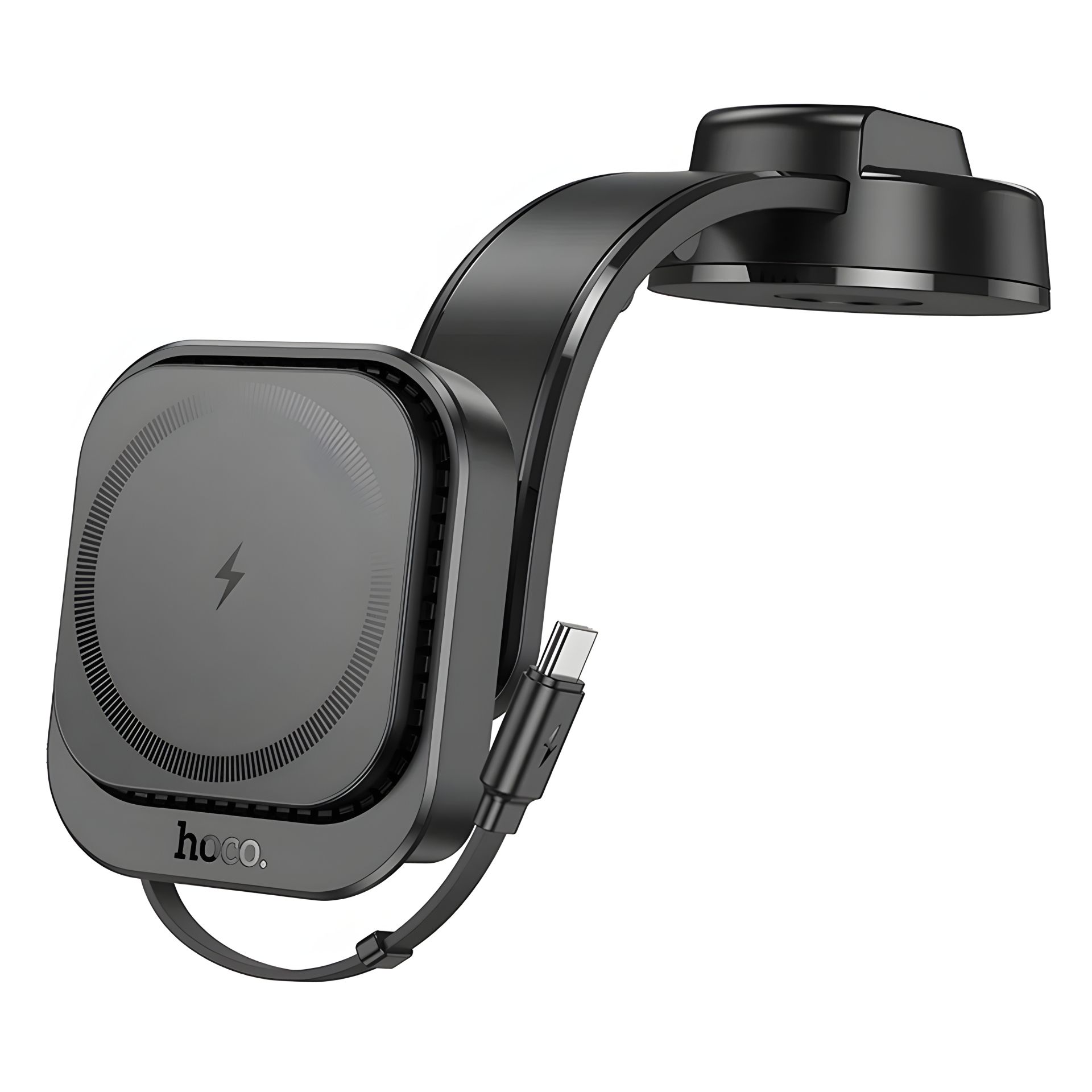 Автотримач Hoco HW24 магнітний з бездротовою зарядкою 15W black Автотримач Hoco HW24 магнітний з бездротовою зарядкою 15W black