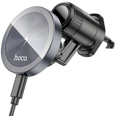 Чорний металевий сірий Hoco HW6 магнітний тримач з бездротовою зарядкою 15W Чорний металевий сірий Hoco HW6 магнітний тримач з бездротовою зарядкою 15W