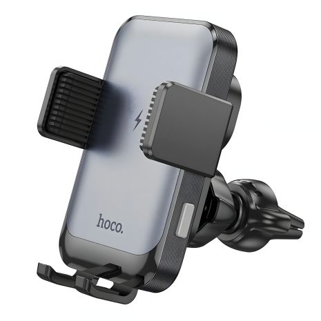 Держатель для авто Hoco HW9 с зарядкой беспроводной 15W черно-серый
