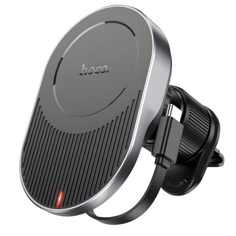 Hoco HW12 15W автотримач магнітний бездротовою зарядкою black gray