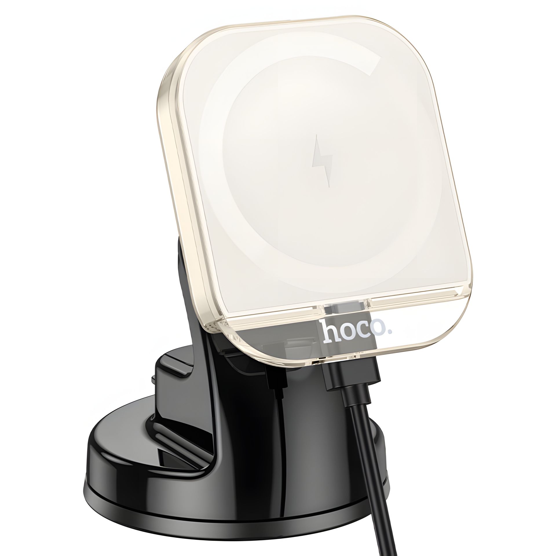 Автодержатель Hoco HW18 магнитный с 15W зарядкой беспроводной белый Автодержатель Hoco HW18 магнитный с 15W зарядкой беспроводной белый