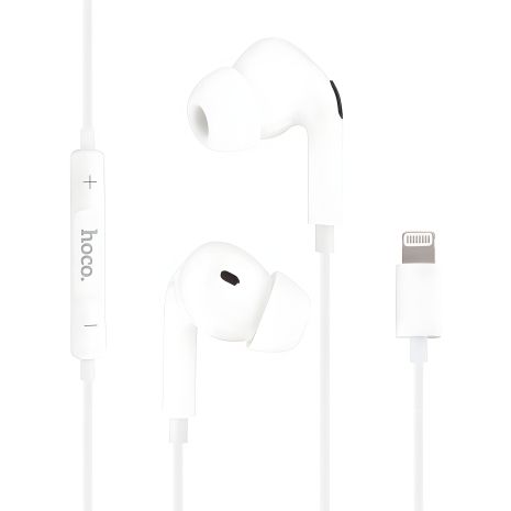 Вакуумные наушники Hoco M111 Pro с разъемом Lightning белые