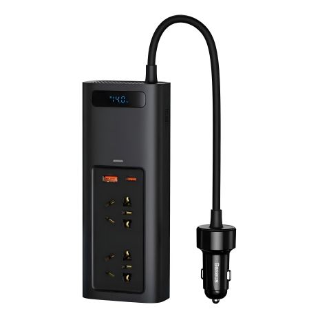 Інвертор для авто Baseus In-car Inverter 150W (220V CN/EU) Чорний CRNBQ-A01 Інвертор для авто Baseus In-car Inverter 150W (220V CN/EU) Чорний CRNBQ-A01