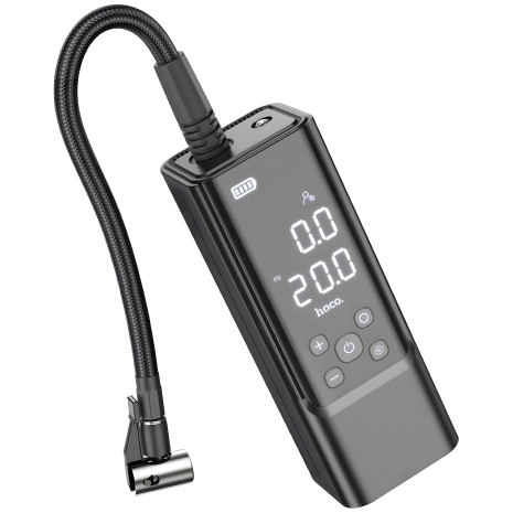 Автомобільний насос Hoco ZP7 Maddy (TypeC in/5000mAh/10.3 бар/Ліхтарик) Чорний